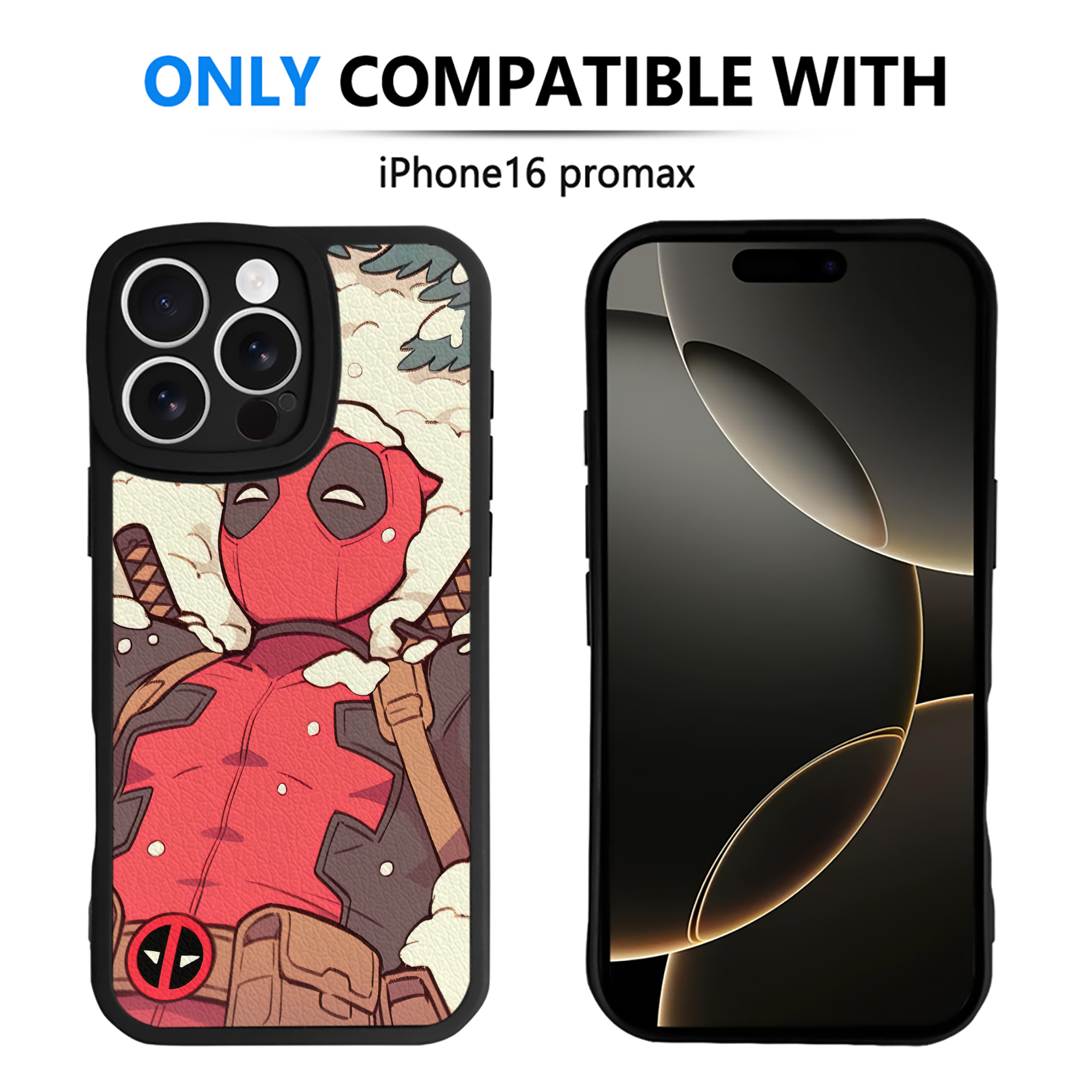（画像用） Deadpool デッドプール 【iPhone 16シリーズ対応】シリコンスマホケース（レザー調） 材質：シリコン
